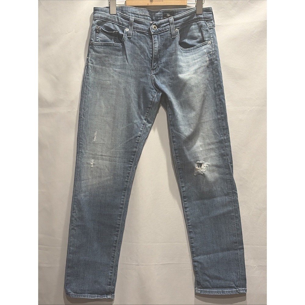 AG Adriano Goldschmied Jeans Womens 29R Blue Nolan Ankle Relaxed Slim Distressed